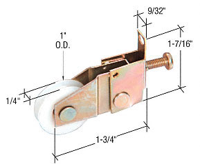 1" Nylon Ball-Bearing Center Groove Sliding Screen Door Roller for Moss Doors - Package
