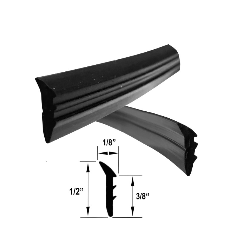 Gordon Glass&#174; Roll-in Universal Replacement Glazing Vinyl Spline for Framed Shower Doors - 1/8" x 3/8" x 1/2" - 18 ft Roll