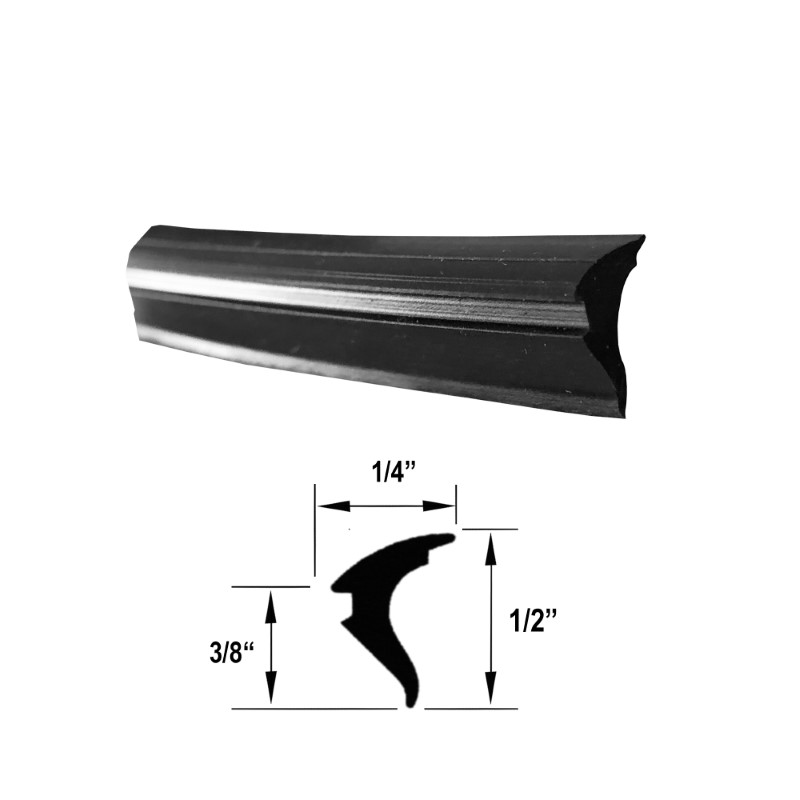 Gordon Glass&#174; Roll-in Universal Replacement Glazing Vinyl Spline for Framed Shower Doors - 1/4" x 1/2" x 3/8" - 18 ft Roll