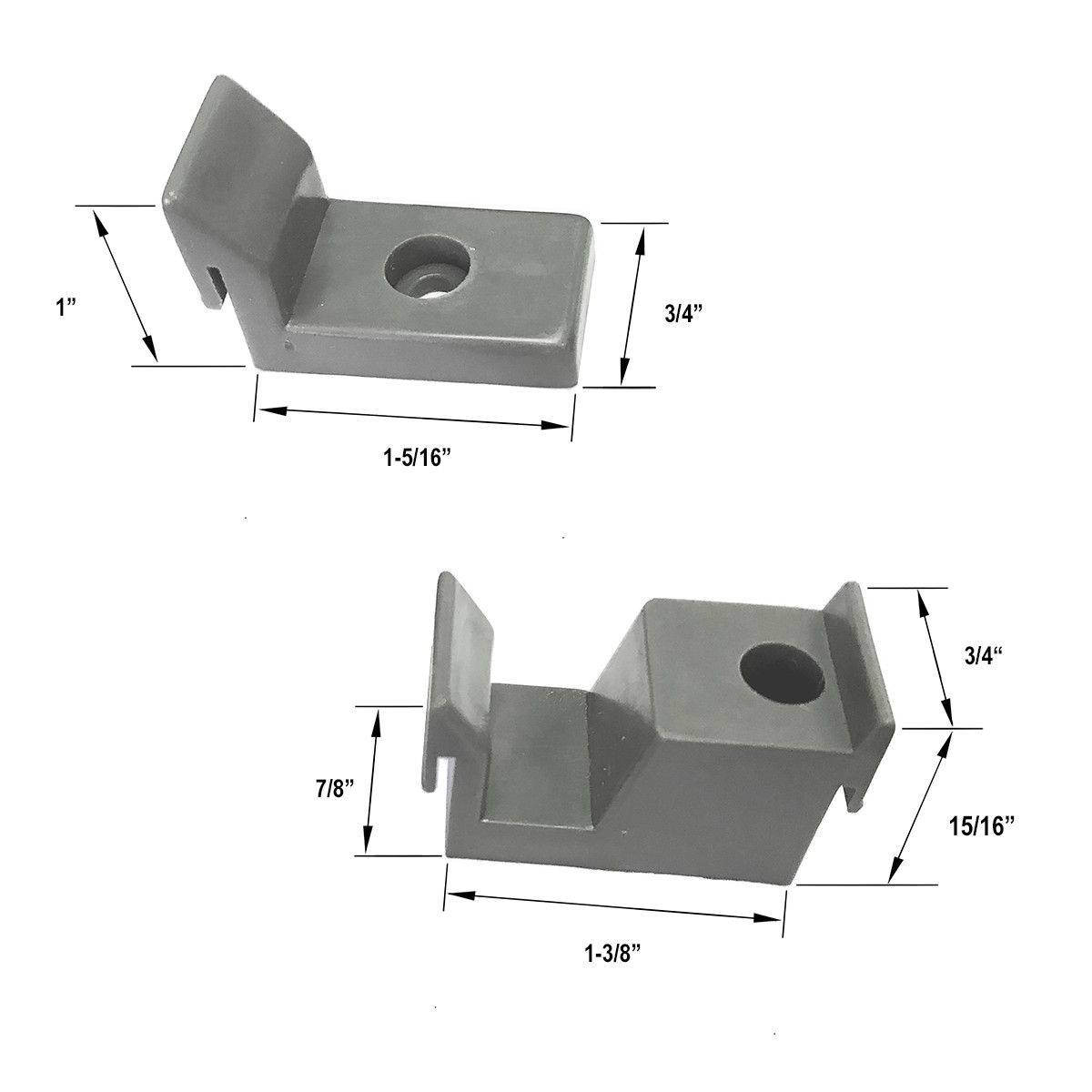 Gordon Glass&#174; Gray Jamb Guide and Bumpers for Sliding Shower Doors - Kit