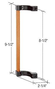 CRL Wood/Black Inside Pull 8-1/2" Screw Holes for Capitol Brand Doors