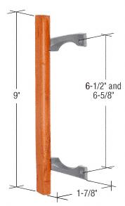CRL Gray/Wood Aluminum Inside Pull 6-1/2" To 6-5/8" Screw Holes