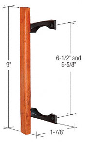 CRL Black/Wood Inside Pull 6-1/2" To 6-5/8" Screw Holes