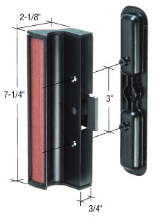 CRL Black Clamp-Style Surface Mount Handle 3" Screw Holes for 950 Series Dual Glazed International Doors