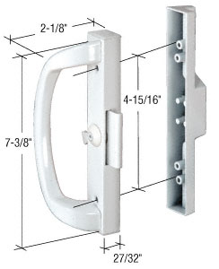 CRL White Die Cast Handle Set 4-15/16" Hole Centers