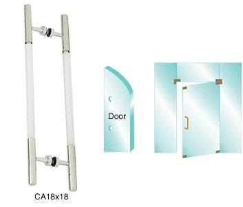 CRL Polished Stainless 24-1/2" Overall Length Glass Mounted Ladder Series Pull Handle With Acrylic Semi-Inserts