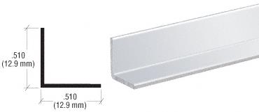 CRL Buffed Brite Anodized 1/2" Aluminum Angle Extrusion - 12 ft Long