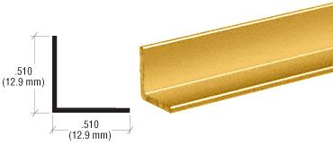 CRL Buffed Brite Gold Anodized 1/2" Aluminum Angle Extrusion - 12 ft Long