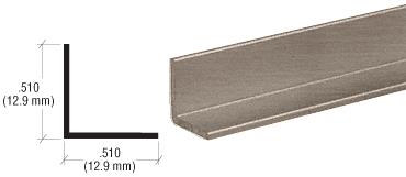CRL Brushed Nickel 1/2" Aluminum Angle Extrusion - 12 ft Long