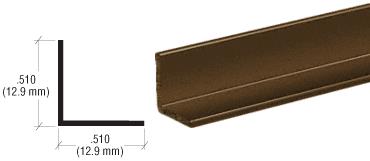 CRL Bronze Electro-Static Paint 1/2" Aluminum Angle Extrusion - 12 ft Long