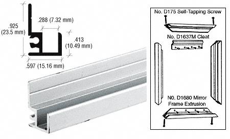CRL Satin Anodized Mirror Frame Extrusion - 12 ft Long