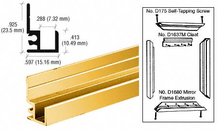 CRL Gold Anodized Mirror Frame Extrusion - 12 ft Long