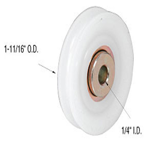 CRL Sliding Patio Door Replacement Roller, Ball Bearing, Nylon, 1-11/16" Diameter, 3/8" Wide - Package