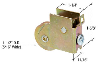 CRL 1-1/2" Steel Sliding Glass Door Roller with 11/16" Wide Housing - Package