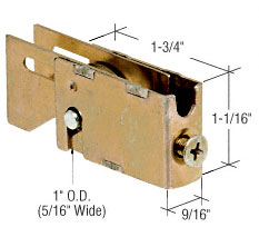 Sliding Glass Patio Door Roller, 1" Diameter Steel Ball Bearing, 9/16" Wide Housing - Package