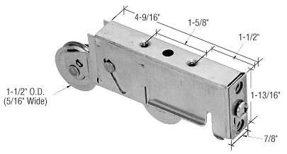 CRL 1-1/2" Tandom Stainles Steel Sliding Glass Door Roller with 7/8" Wide Housing for Armour Vue and Atlas Doors