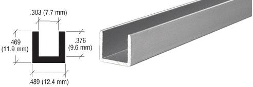CRL Satin Anodized Aluminum Single Channel Extrusion - 12 ft Long