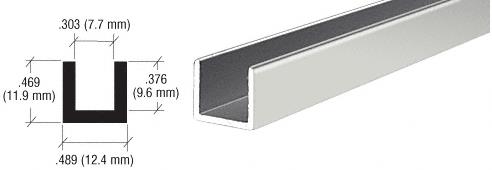CRL Brite Anodized Aluminum Single Channel Extrusion - 12 ft Long