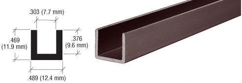 CRL Duranodic Bronze Aluminum Single Channel Extrusion - 12 ft Long