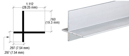 CRL Satin Anodized Aluminum Cross Corner Extrusion - 12 ft Long