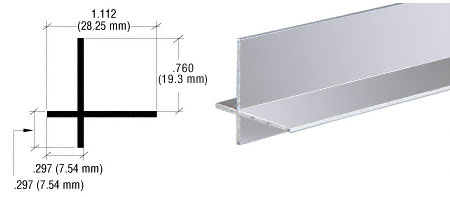 CRL Brite Anodized Aluminum Cross Corner Extrusion - 12 ft Long