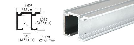 CRL Satin Anodized Double Overhead Track for Pass-Thru Windows - 12 ft Long