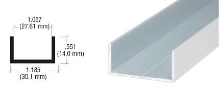 CRL Satin Anodized 1-1/16" U-Channel - 12 ft Long