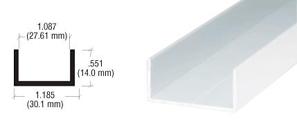 CRL Brite Anodized 1-1/16" U-Channel - 12 ft Long