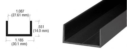 CRL Black 1-1/16" U-Channel - 12 ft Long