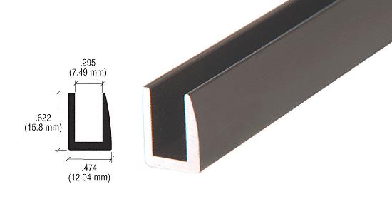 CRL Duranodic Bronze 1/4" Single Channel With 5/8" High Wall - 12 ft Long