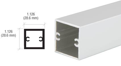 CRL 1-1/8" Satin Anodized Square Tubing for Partition Post - 12 ft. Long