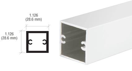 CRL 1-1/8" Bright Anodized Square Tubing for Partition Post - 12 ft. Long