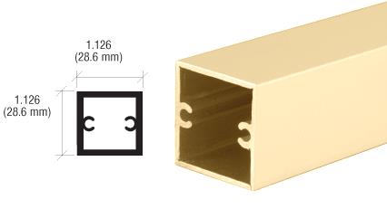 CRL 1-1/8" Bright Gold Anodized Square Tubing for Partition Post - 12 ft. Long