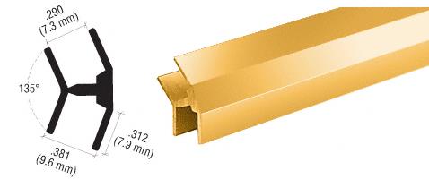 CRL Bright Gold Anodized 135&#176 Partition Post for Special Installations - 12 Ft Long