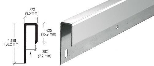 CRL Brite Anodized 1/4" Deep Nose Aluminum "J" Channel - 12 ft long