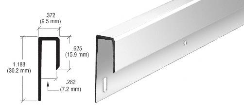 CRL Dipped Brite Anodized 1/4" Deep Nose Aluminum "J" Channel - 12 ft long