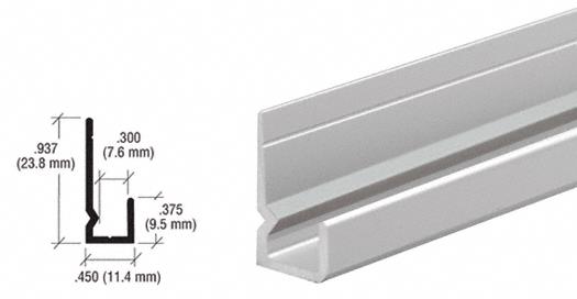CRL Satin Anodized Standard Heavy Indented Back Aluminum 1/4" "J" Channel - 12 ft Long