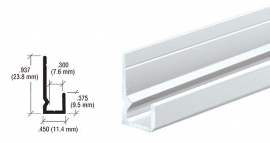 CRL Brite Anodized Standard Heavy Indented Back Aluminum 1/4" "J" Channel - 12 ft Long
