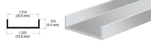 CRL Brite Anodized 1-3/16" U-Channel - 12 ft Long