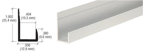 CRL Satin Anodized Standard Aluminum 3/8" "J" Channel - 12 ft Long