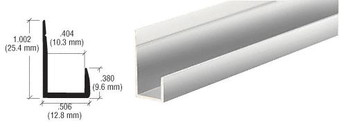 CRL Brite Anodized Standard Aluminum 3/8" "J" Channel - 12 ft Long