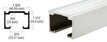 CRL Satin Anodized 1-7/8" Overhead Track for Pass-Thru Windows - 12 Ft Long