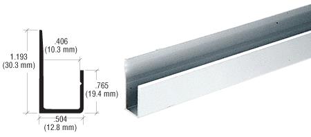 CRL Brite Anodized Aluminum Deep Nose 3/8" "J" Channel - 12 ft Long