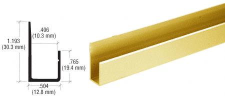 CRL Brite Gold Anodized Aluminum Deep Nose 3/8" "J" Channel - 12 ft Long