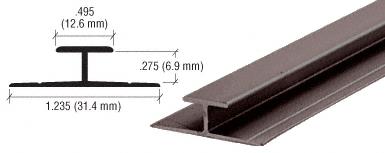 CRL Bronze Electro-Static Paint Aluminum Divider Bar - 12 ft Long