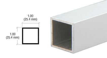 CRL Satin Anodized 1" Square Aluminum Tubing - 12 ft Long