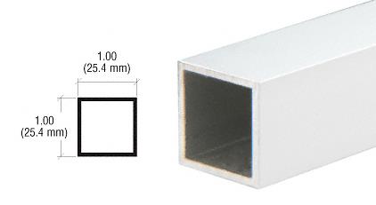 CRL Brite Anodized 1" Square Aluminum Tubing - 12 ft Long