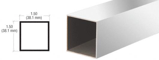 CRL Brite Anodized 1-1/2" Square Aluminum Tubing - 12 ft Long