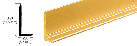 CRL Brite Gold Anodized 1/4" Aluminum L-Bar Extrusion - 12 ft Long
