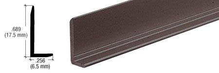CRL Bronze Electro-Static Paint 1/4" Aluminum L-Bar Extrusion - 12 ft Long